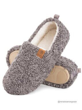 Soft Curly Faux Wool Slippers Memory Foam Lightweight House Shoes